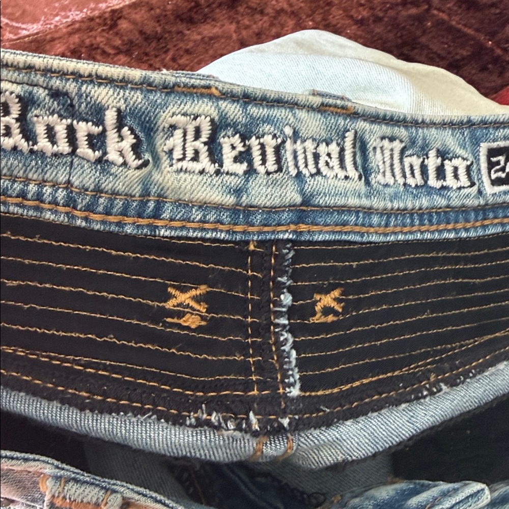 Rock revival gaby Distressed Cream Jeans - Picture 6 of 12